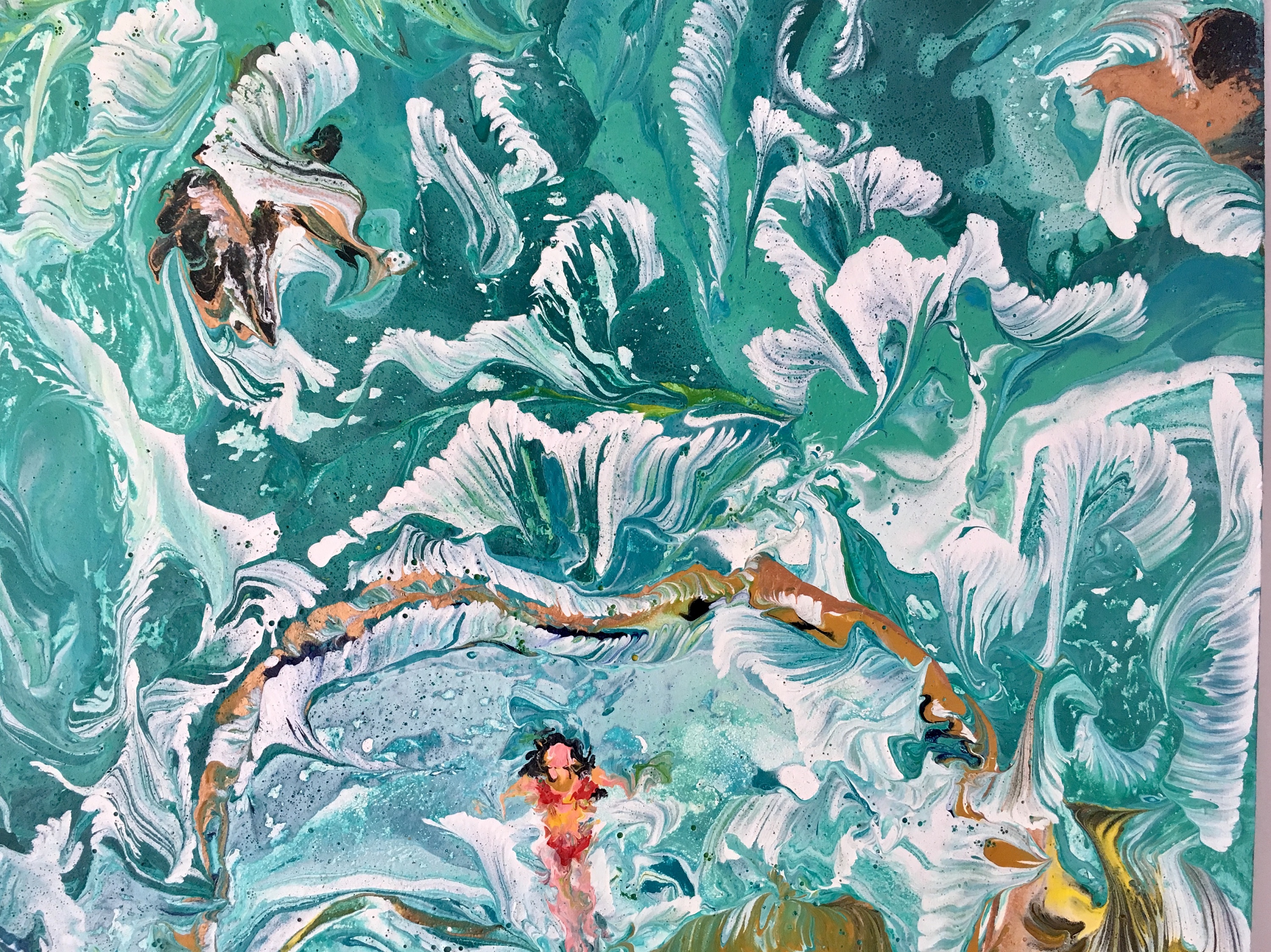 来两幅海洋波浪女,凉爽一夏|纯艺术|绘画|壁尚手绘贵州墙绘 - 原创