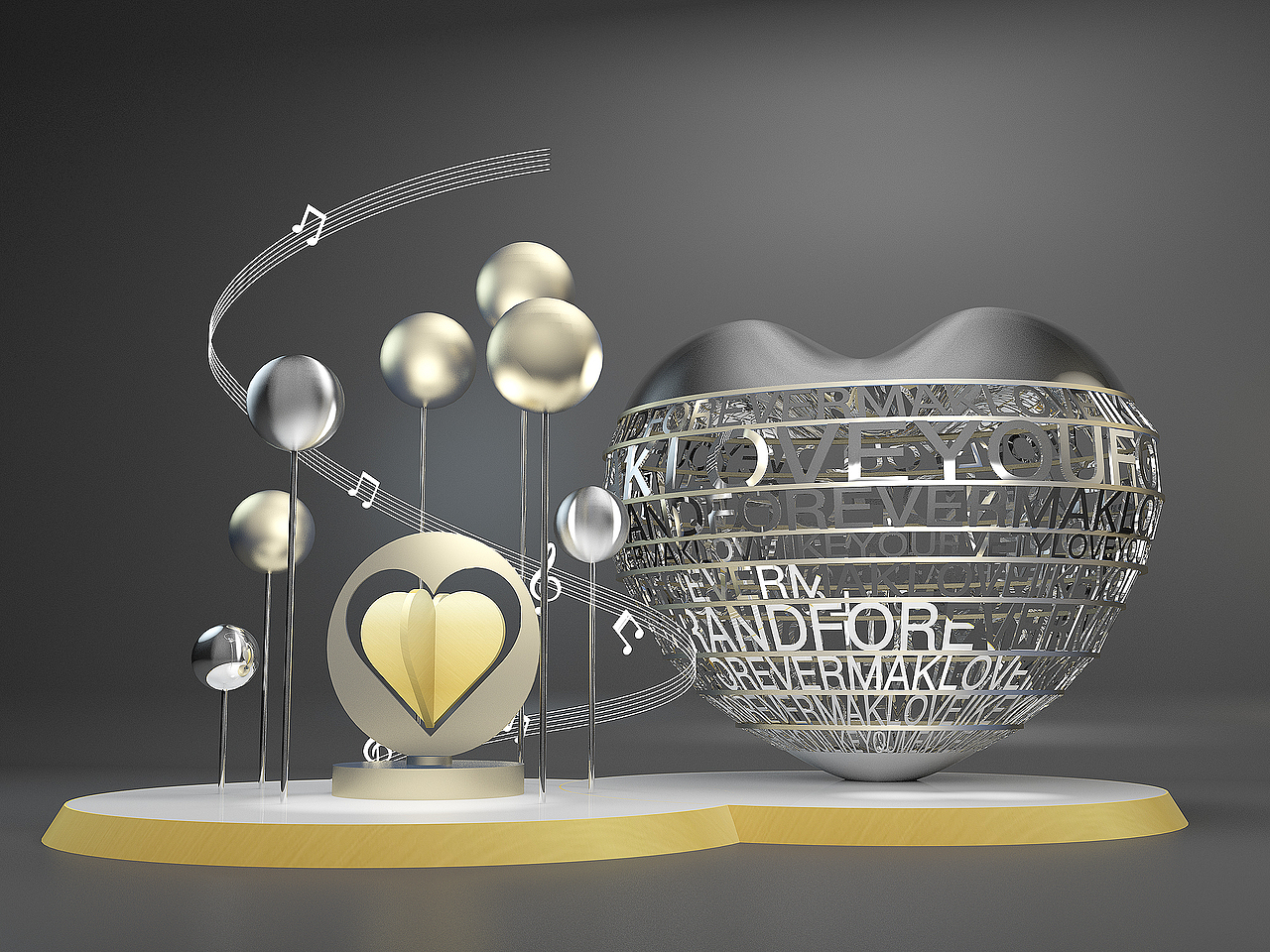 七夕情人节美陈（图ZMjYyNjAwNjAw） - 其他三维 - 站酷设计师拾与光原创素材 - 站酷ZCOOL