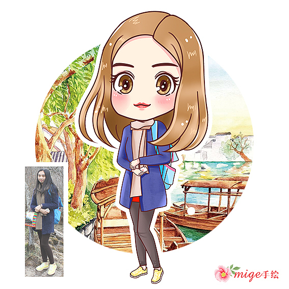 日系Q版手绘定制（图ZMTA0MDMxNjI4） - 艺术插画 - 站酷设计师mige原创素材 - 站酷ZCOOL
