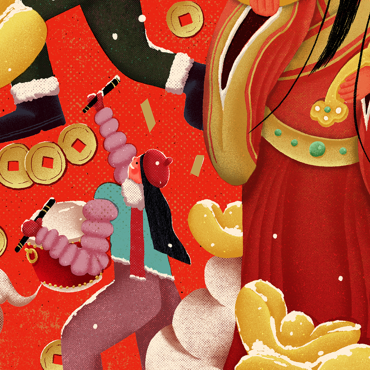 新年插画（图ZMjQyMTQ0MTc2） - 商业插画 - 站酷设计师孙越SY原创素材 - 站酷ZCOOL