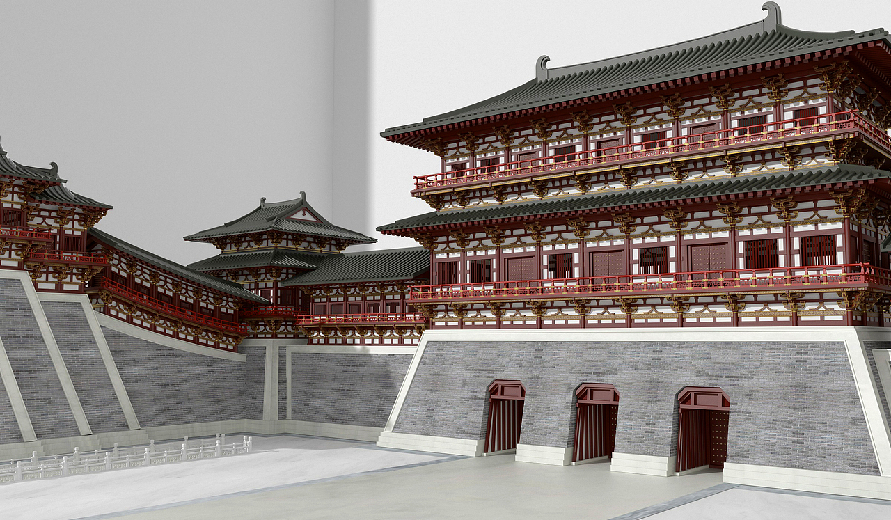 应天门遗址博物馆三维建模渲染cinema4dvray