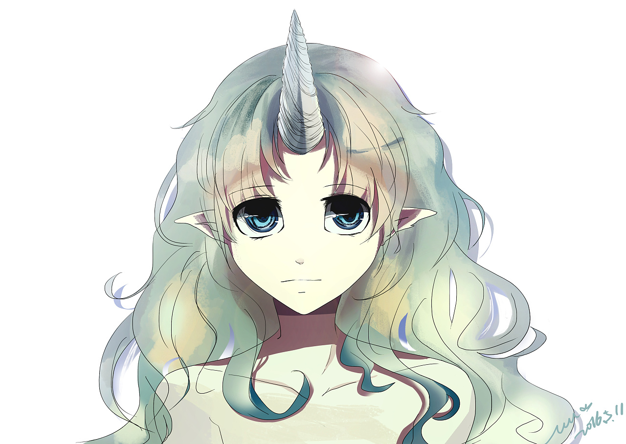 犄角少女作品临摹