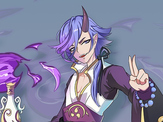 银角大王插画-游戏原画42003年前添加表情还没有收到留言