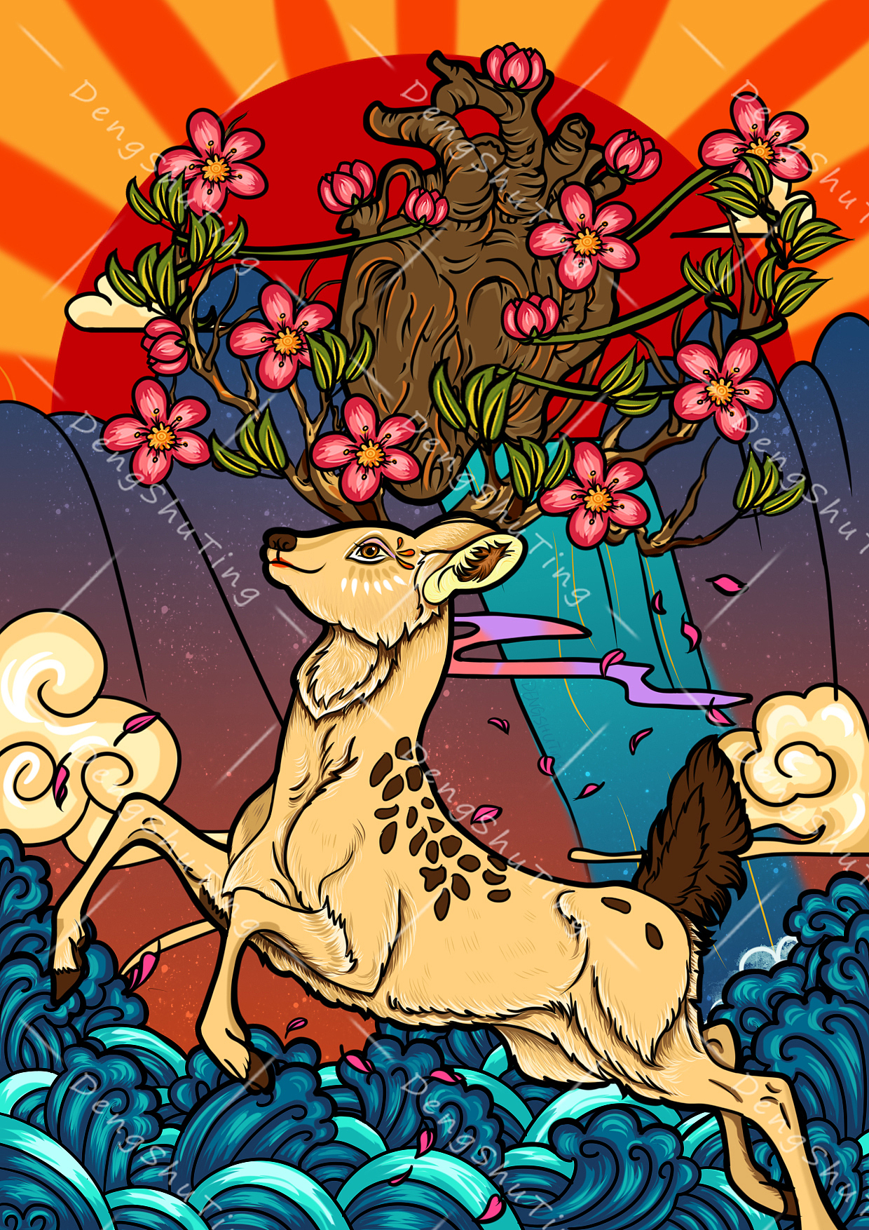 国潮仿生元素保护动物出于同源