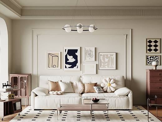 中古世紀(jì) | 客餐廳效果圖（個(gè)人主頁-ZNjIyMDU0Njg=） - 家裝設(shè)計(jì) - 站酷設(shè)計(jì)師A_TAOA原創(chuàng)素材 - 站酷ZCOOL