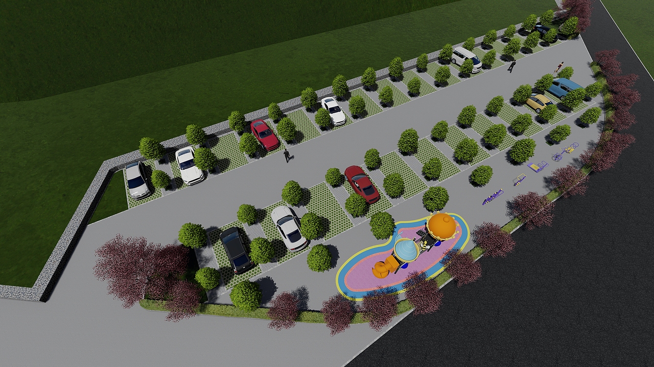 美丽乡村入口停车场（图ZMzA4OTMyNzYw） - 景观设计 - 站酷设计师新齐盛设计原创素材 - 站酷ZCOOL