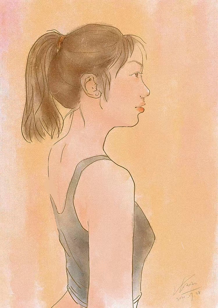 插画，儿童绘画，自画像