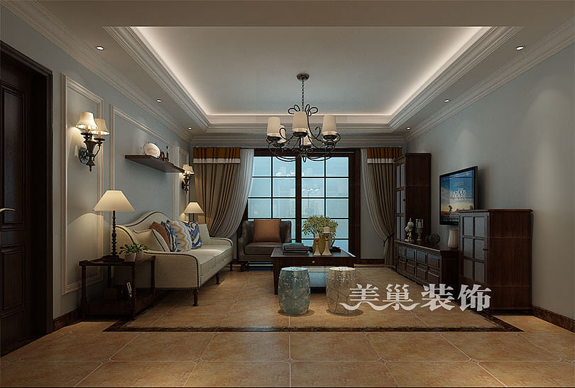 康桥悦城三室两厅装修效果图鉴赏——客厅