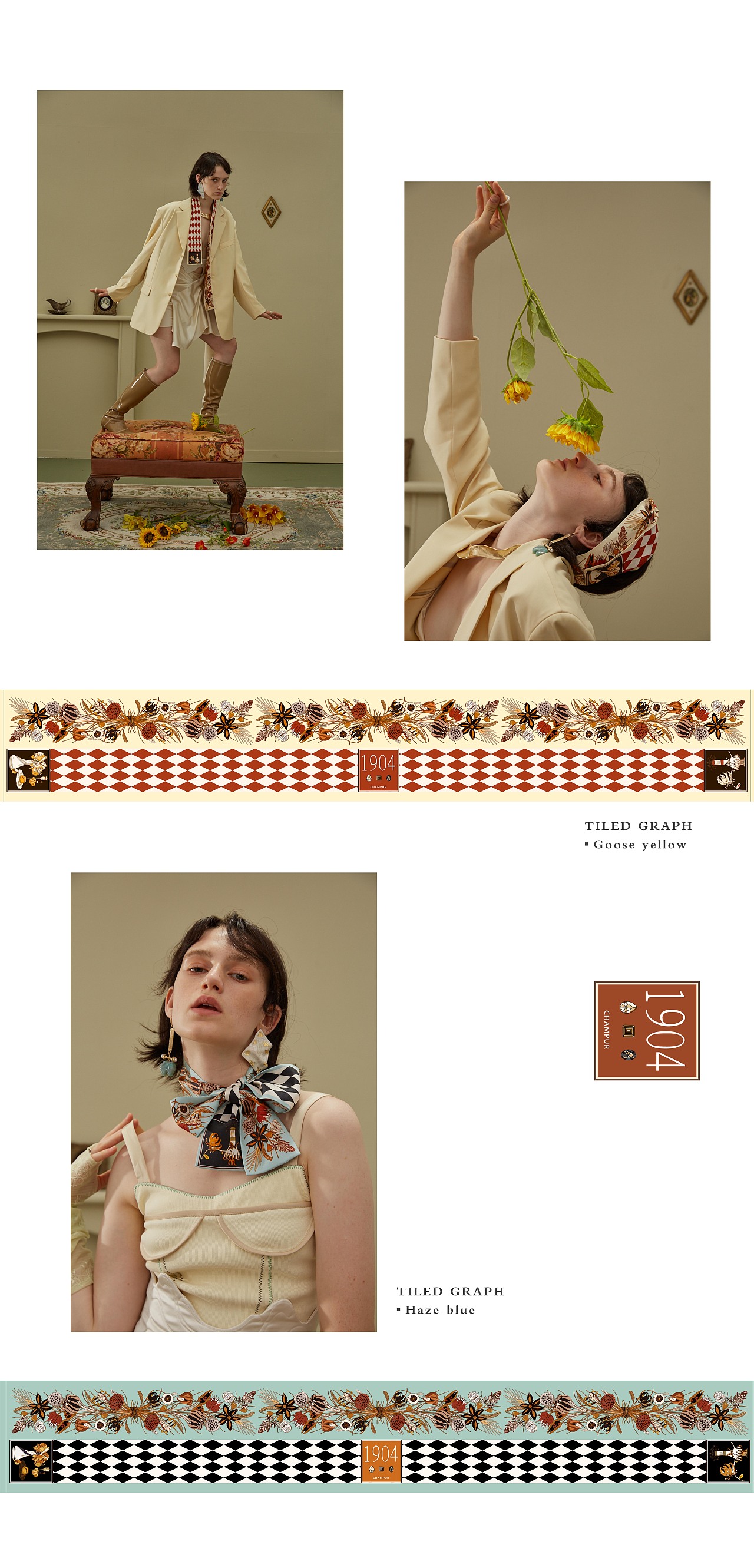 蝴蝶夫人【 丝巾插画设计】