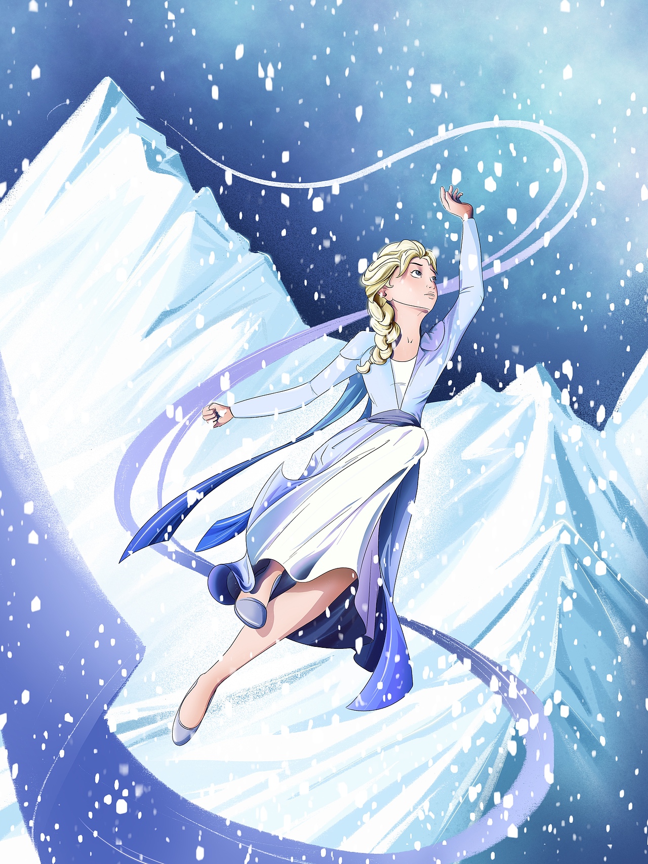 冰雪奇缘情景重现|插画|创作习作|顾金子_原创作品-站酷zcool