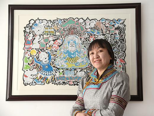 【剪纸人物】草原之韵——萨仁与蒙古族撕纸拼贴剪纸
