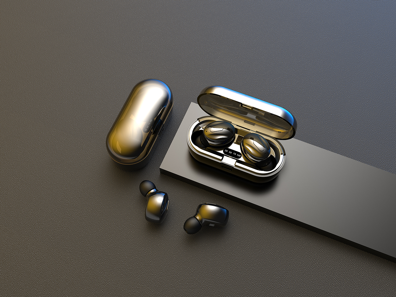TWS无线蓝牙耳机直通车主图+渲染+设计
