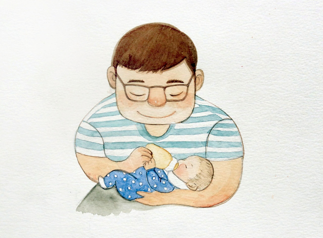 水彩手绘创作《奶爸》