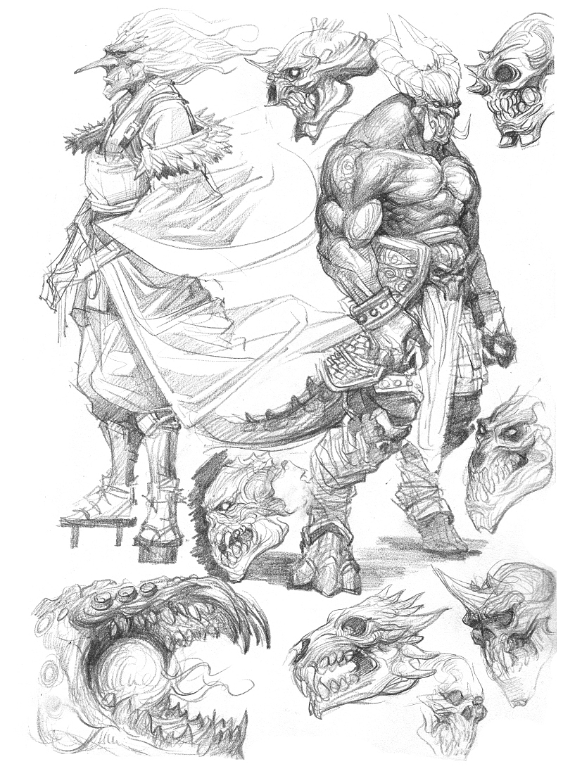 春哥怪兽手绘草图及角色概念设定之除草（二）