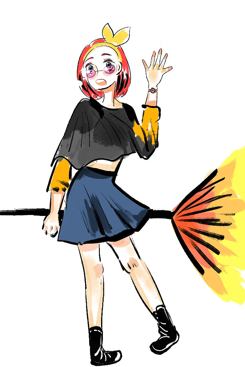 扫把女巫|插画|创作习作|新北美梨 - 原创作品 - 站酷 (zcool)