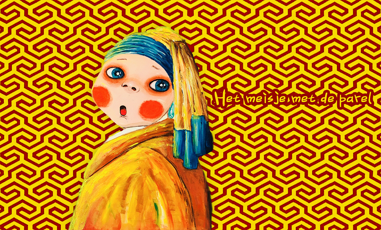 戴珍珠耳环的胖女孩