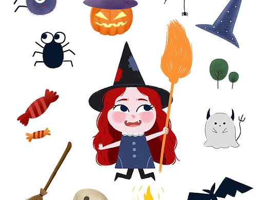 萬圣節(jié)插畫（個人主頁-ZNDg2MjU0ODg=） - 商業(yè)插畫 - 站酷設(shè)計師Haloa_Yan原創(chuàng)素材 - 站酷ZCOOL