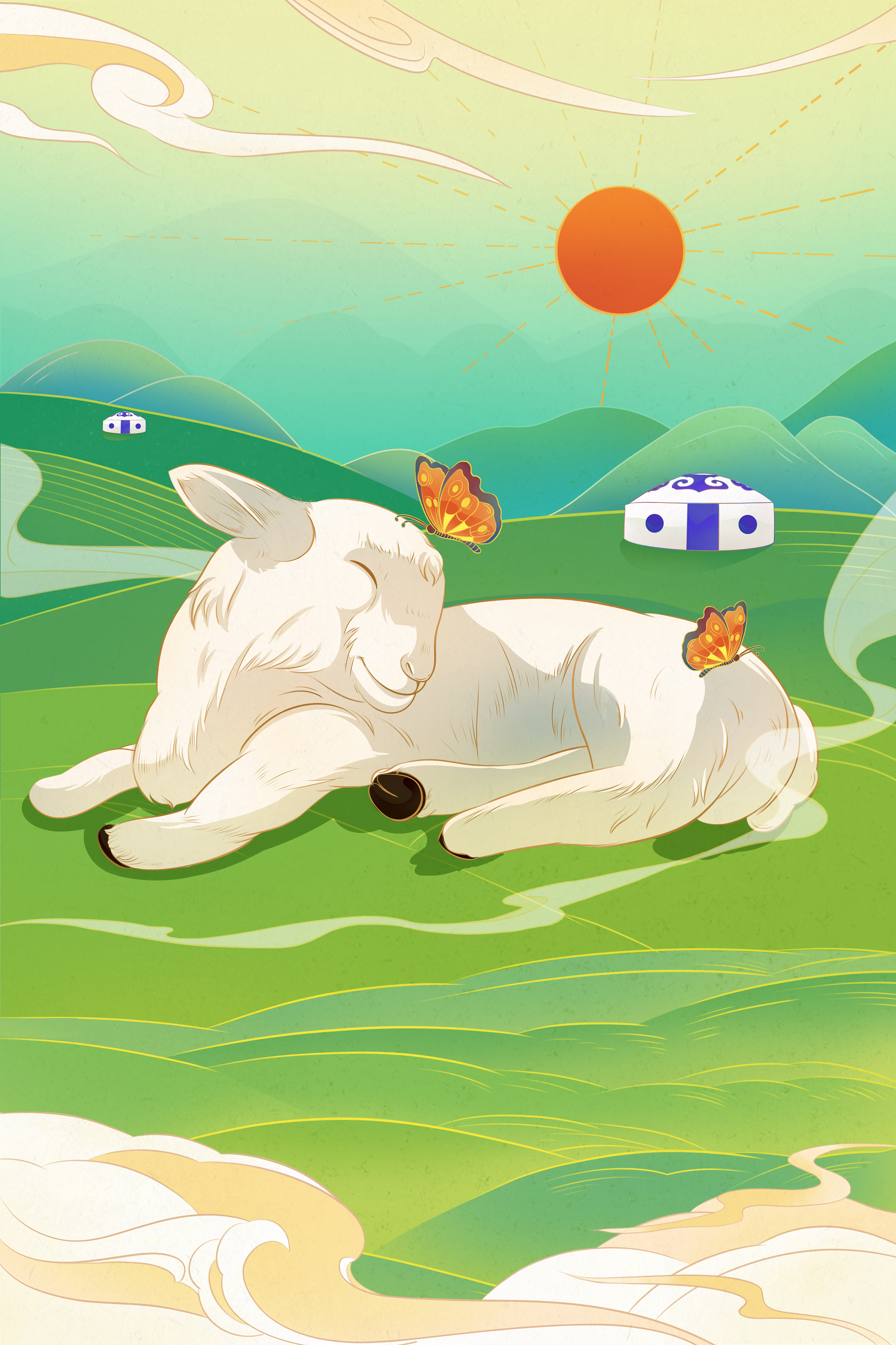 快乐小羊|插画|创作习作|郁郁yuki - 原创作品 - 站酷 (zcool)