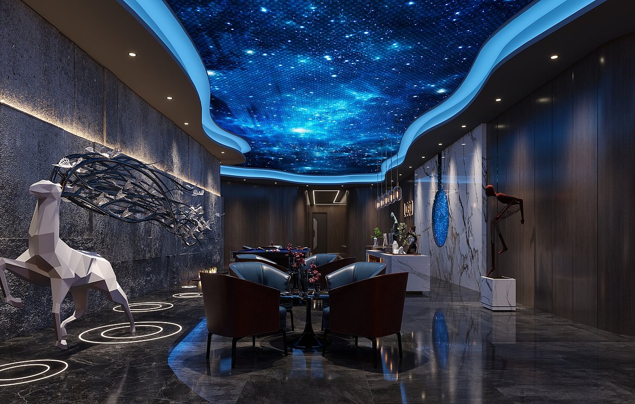 足浴店大厅设计|低调又奢华,有气质