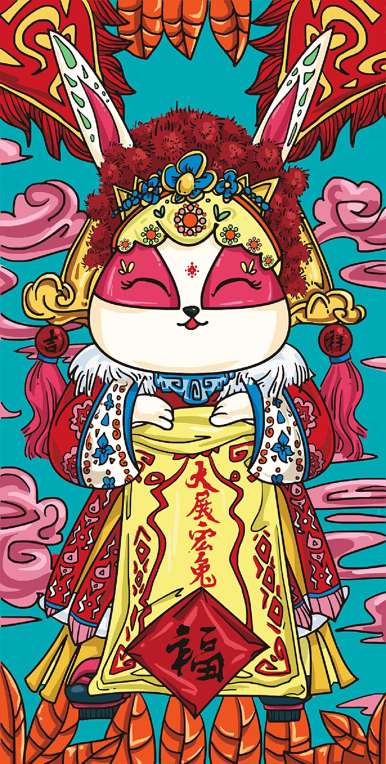 国潮风格系列插画