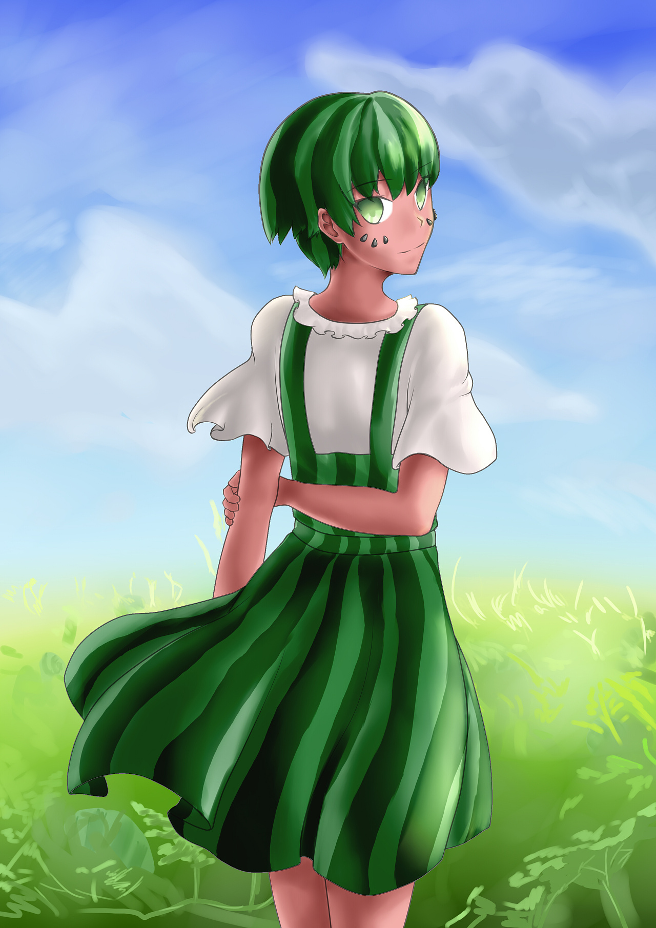 6 0 0 大连  |  插画师 偶然的灵感,把最喜欢的水果——西瓜,拟人化了