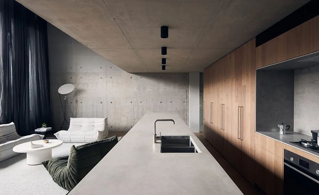 用清水混凝土设计了一个天然去雕饰的空间
