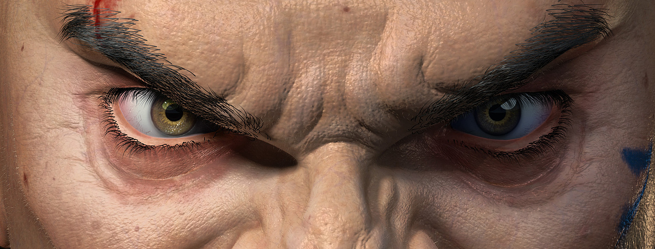 超高细节男性头部