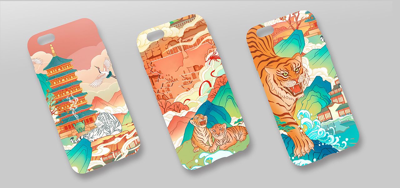 虎年賀歲，五虎迎春（圖ZMjgzMzUzNDMy） - 商業(yè)插畫 - 站酷設計師關山度月原創(chuàng)素材 - 站酷ZCOOL