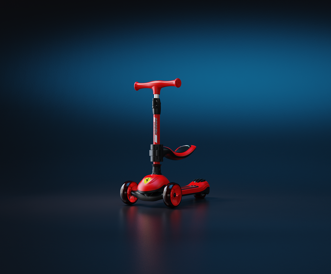 法拉利滑板车渲染|工业/产品|玩具|最爱的暴力熊 - 原创作品 - 站酷