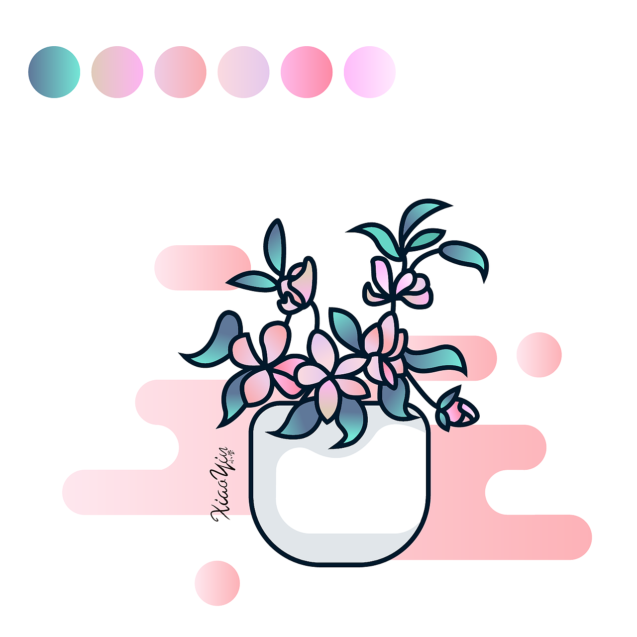 八月花草（圖ZMTcwODI3NTE2） - 創(chuàng)作習作 - 站酷設計師韓小瑩原創(chuàng)素材 - 站酷ZCOOL