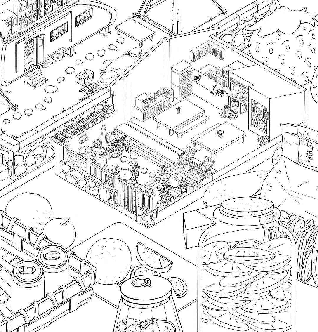 【绘画过程】探索舟山本岛网红书店（图ZMzY0ODU3ODIw） - 创作习作 - 站酷设计师finshin原创素材 - 站酷ZCOOL