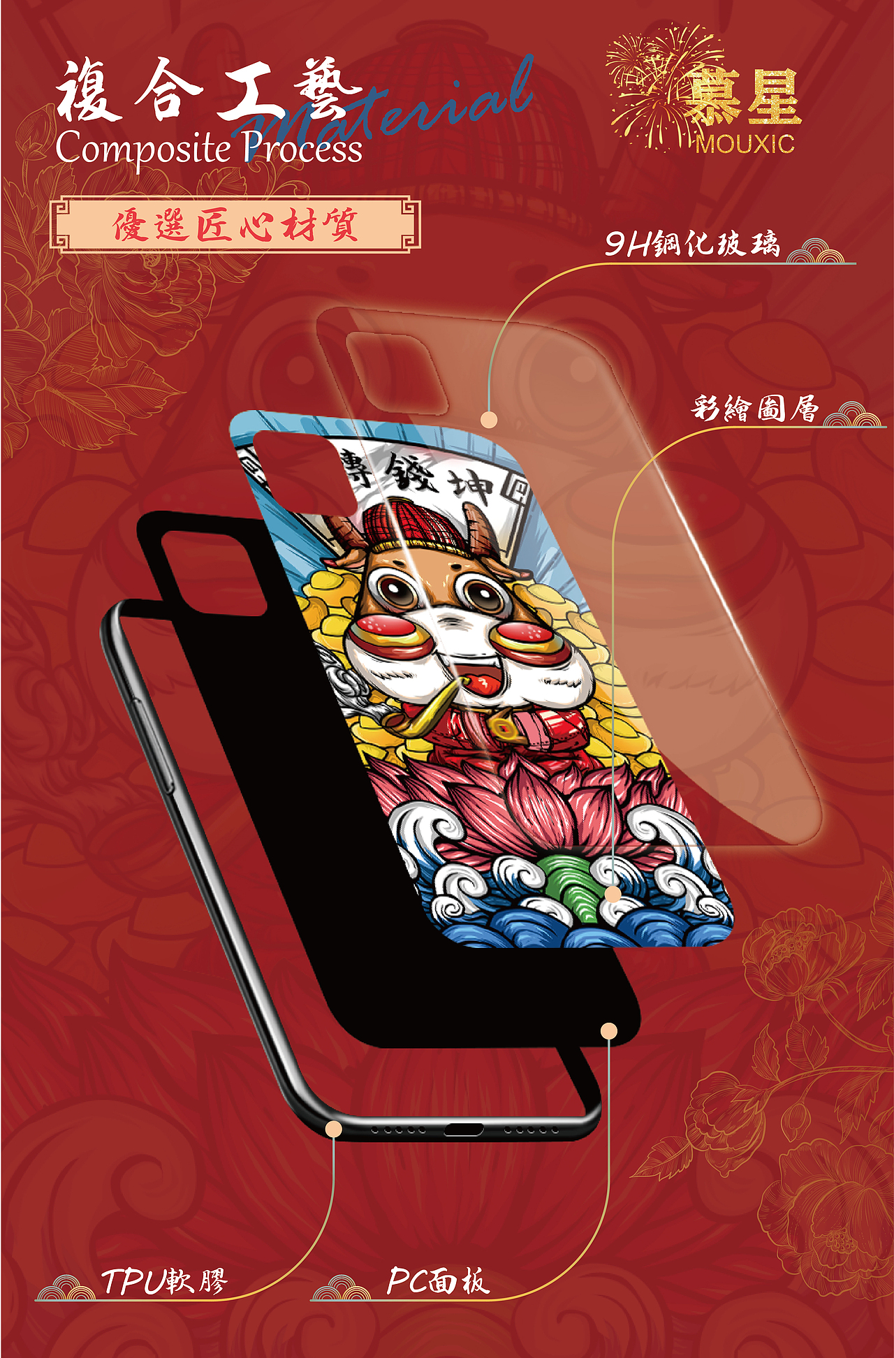国潮手机壳 详情页（图ZMjMzOTg3MjYw） - 商业插画 - 站酷设计师谢文熙原创素材 - 站酷ZCOOL