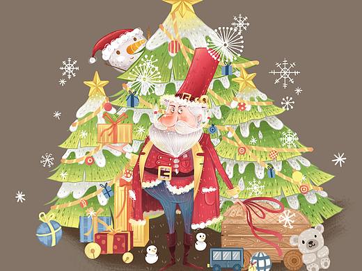 圣诞节快乐（个人主页-ZNDk4NTM5OTY=） - 儿童插画 - 站酷设计师周粥粥1原创素材 - 站酷ZCOOL