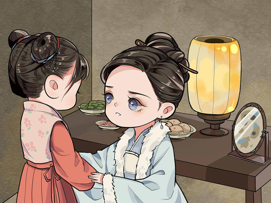 知否知否应是绿肥红瘦插画海报及同人q版形象设计