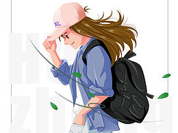 人物插画--春、夏、秋、冬
