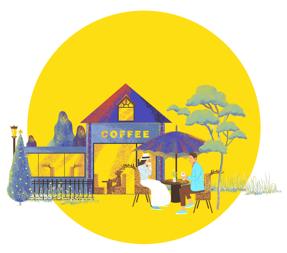 uin旅游鞋店面形象插画