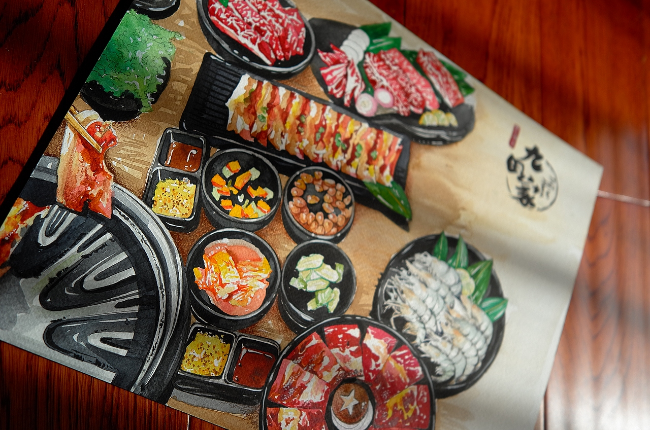 手绘美食——九田家烤肉（图ZMTcyODI5NTg4） - 绘画 - 站酷设计师光光的寂寞谁懂原创素材 - 站酷ZCOOL