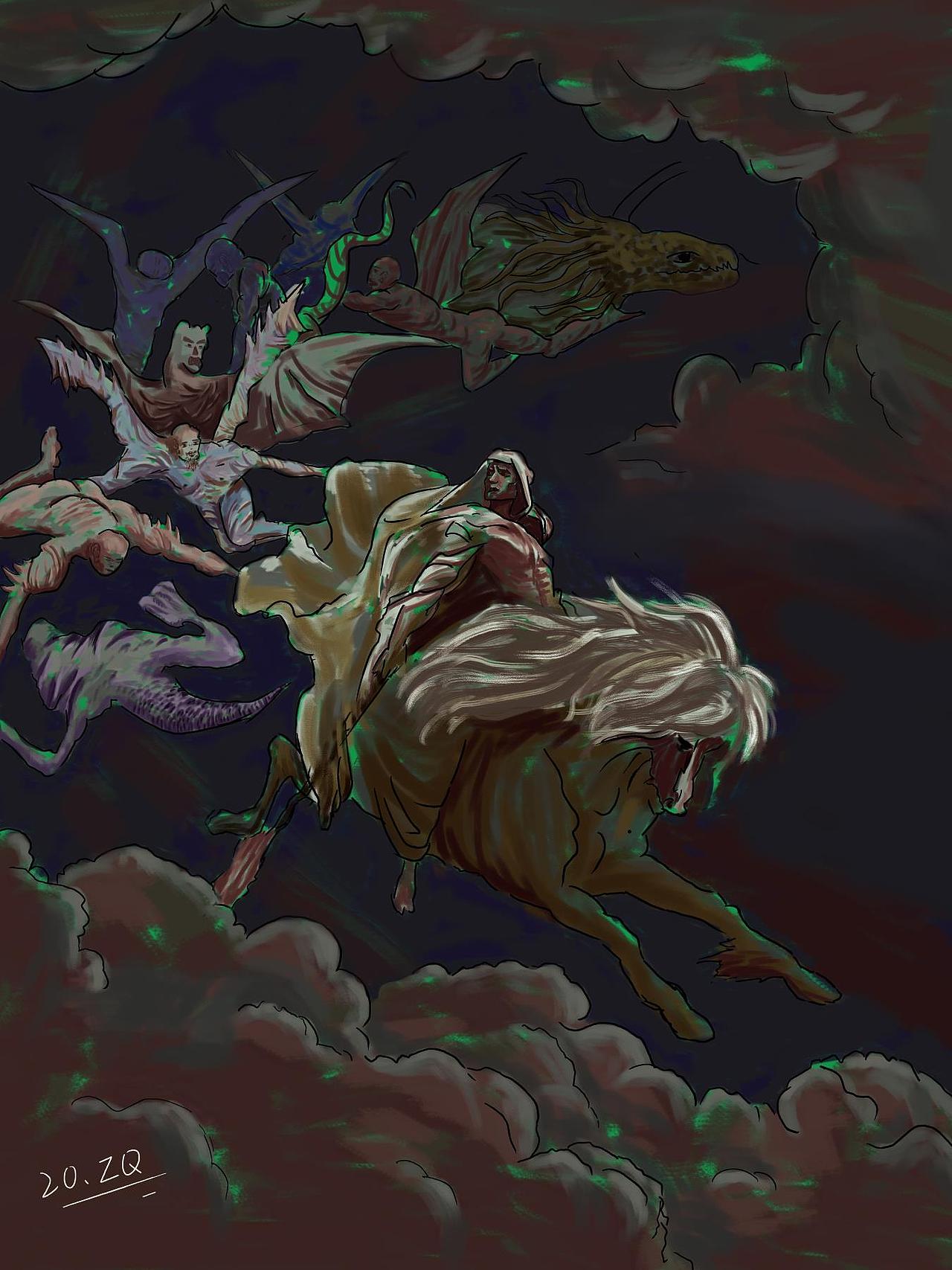 人马骑士|插画|创作习作|魔音兮香菜_原创作品-站酷zcool