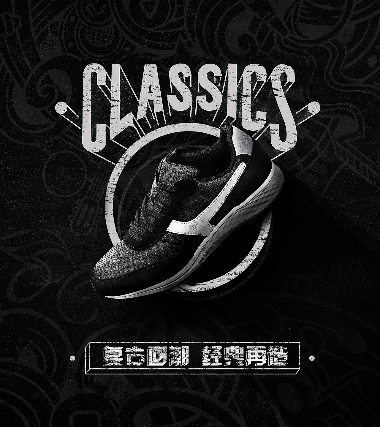 復(fù)古回潮 經(jīng)典再造-李寧復(fù)古鞋（圖ZOTMyODEzMDA=） - 宣傳物料 - 站酷設(shè)計(jì)師sjf4900原創(chuàng)素材 - 站酷ZCOOL