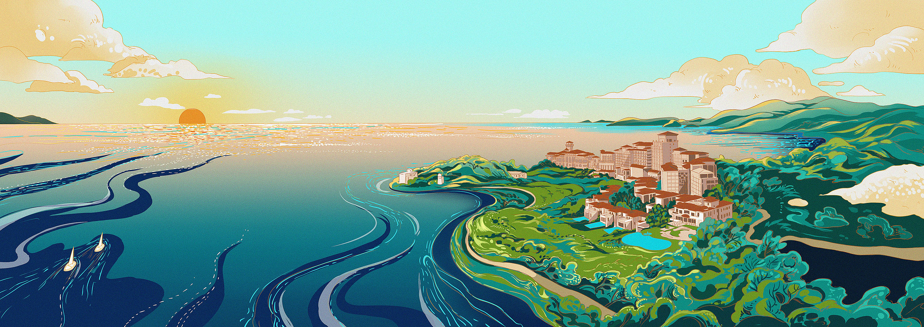 抚仙湖|插画|商业插画|梧桐子 - 原创作品 - 站酷 (zcool)