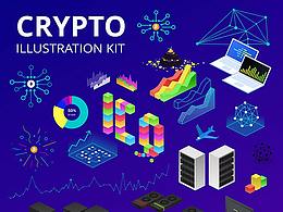 时尚创意商业2.5D立体插画PPT手机网页办公场景图标AI
