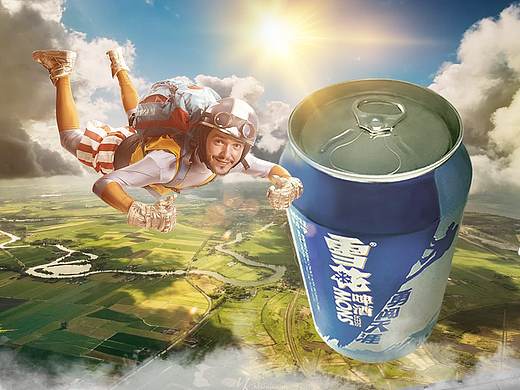 啤酒创意合成海报