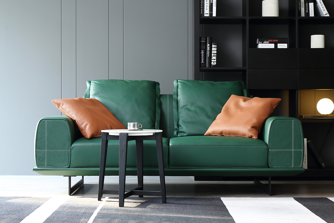 绿色皮沙发（图ZMjQxNzM5MTIw） - 生活用品 - 站酷设计师黑白灰主旋律原创素材 - 站酷ZCOOL