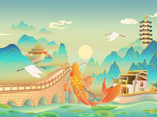 鄂州好礼/国潮插画/国风插画/文创设计/包装设计