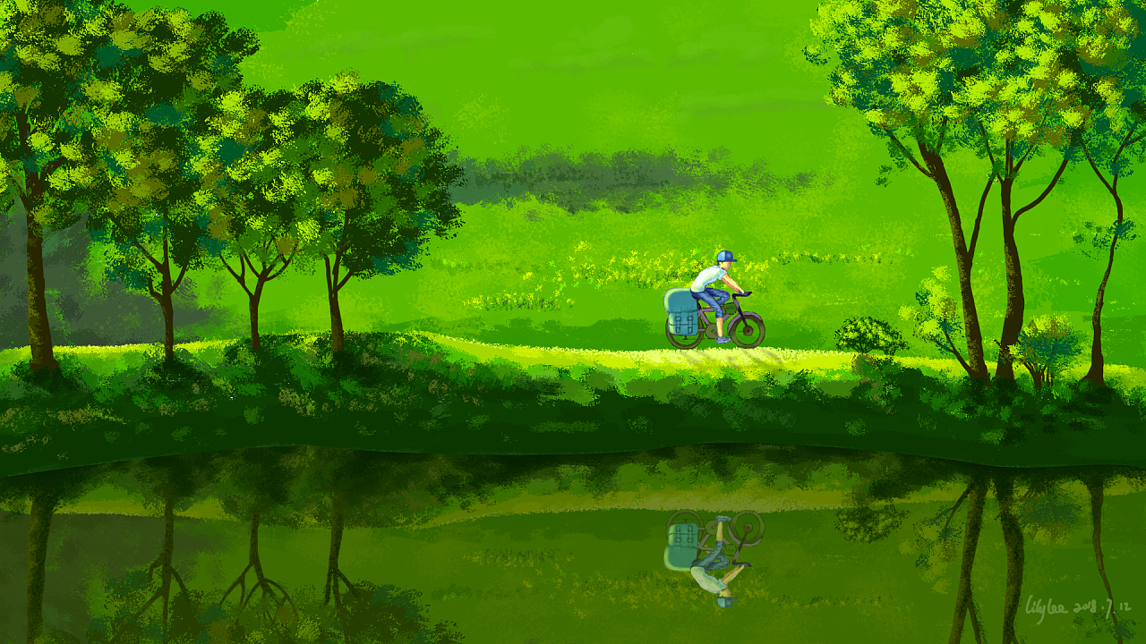 画在三十七八度的夏天