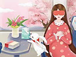 雨小姐蒸汽眼罩插画