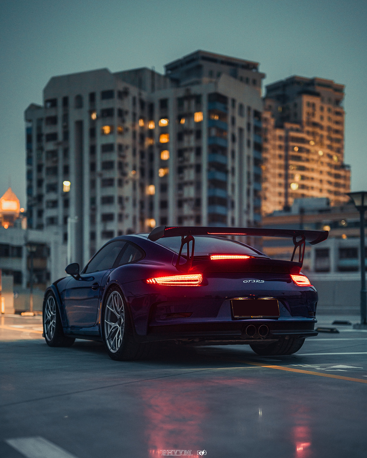 汽车摄影：保时捷911GT3RS 紫罗兰 /2