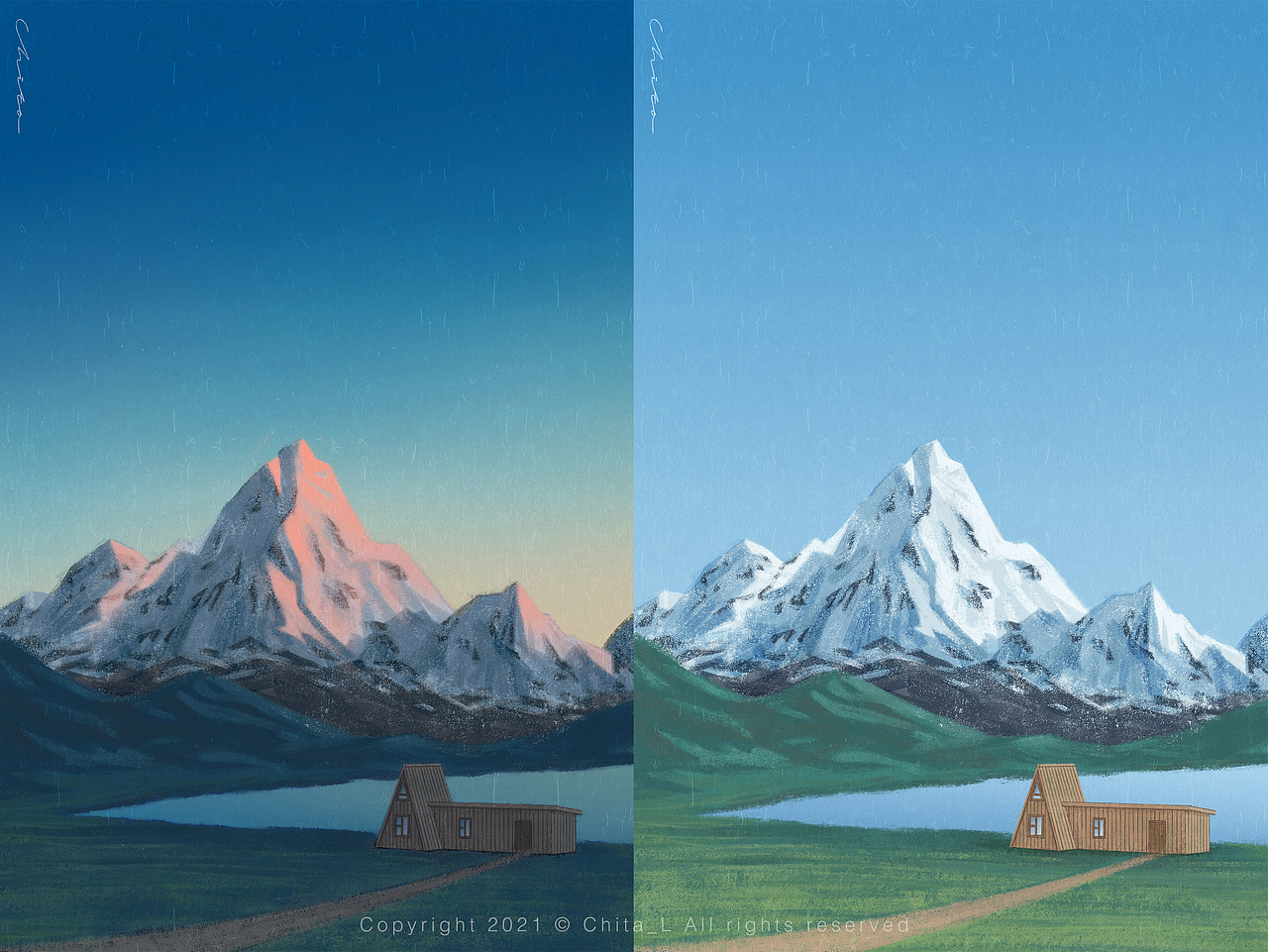 Blueness-插画练习（图ZMjc2NDI3NjMy） - 商业插画 - 站酷设计师Chita_L原创素材 - 站酷ZCOOL