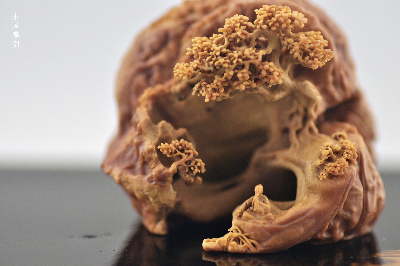 木风核桃雕刻作品：【醉山水一临溪观鹅】（图ZNzA1ODUxODA=） - 其他手工艺 - 站酷设计师艺琢草堂原创素材 - 站酷ZCOOL