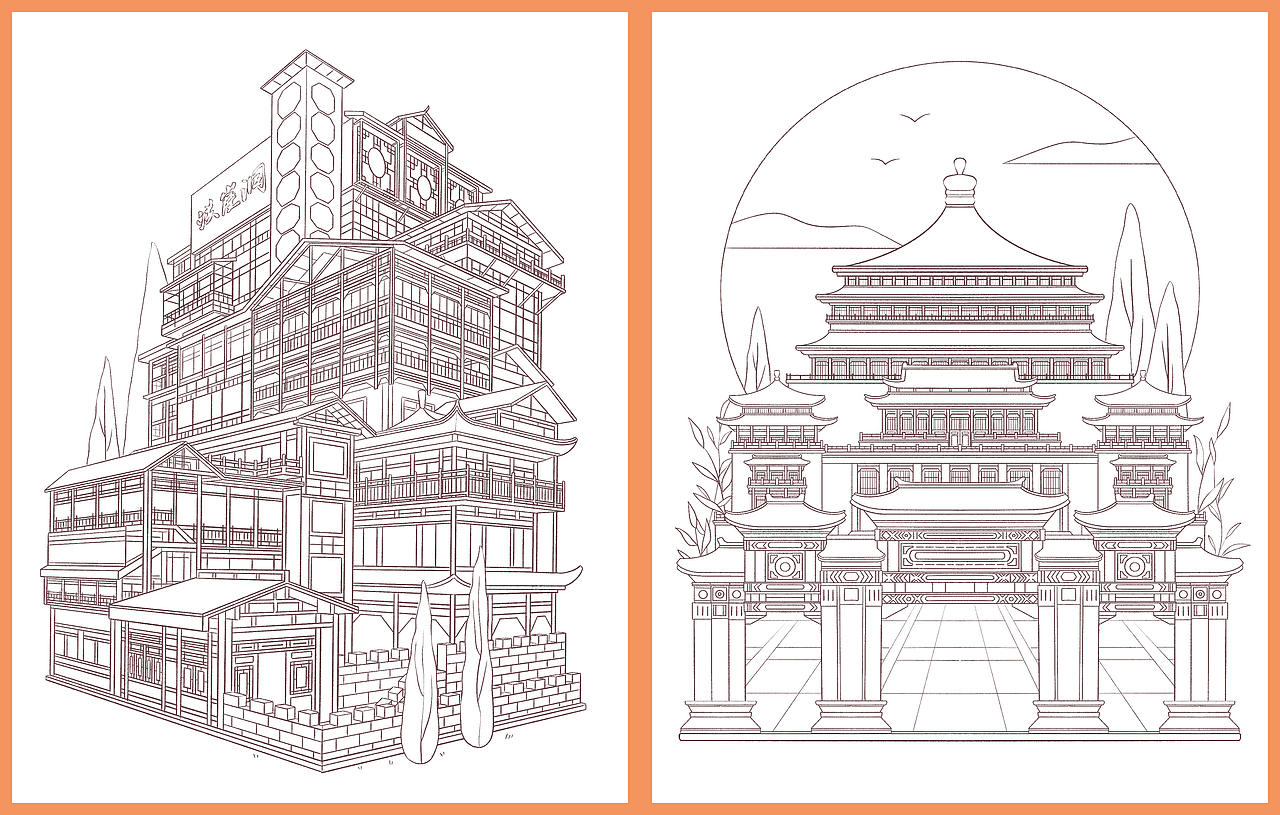 城市建筑插画【重庆】